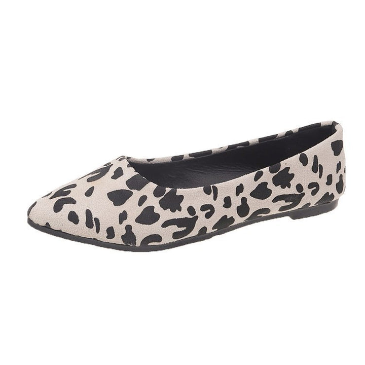 Fashion Flat Pointed Toe Shoes Leopard Print Women Flat Pumps