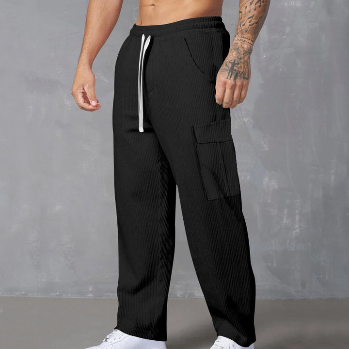 Autumn Retro Leisure Cargo Men's Versatile Loose-fitting Wide-leg Trousers