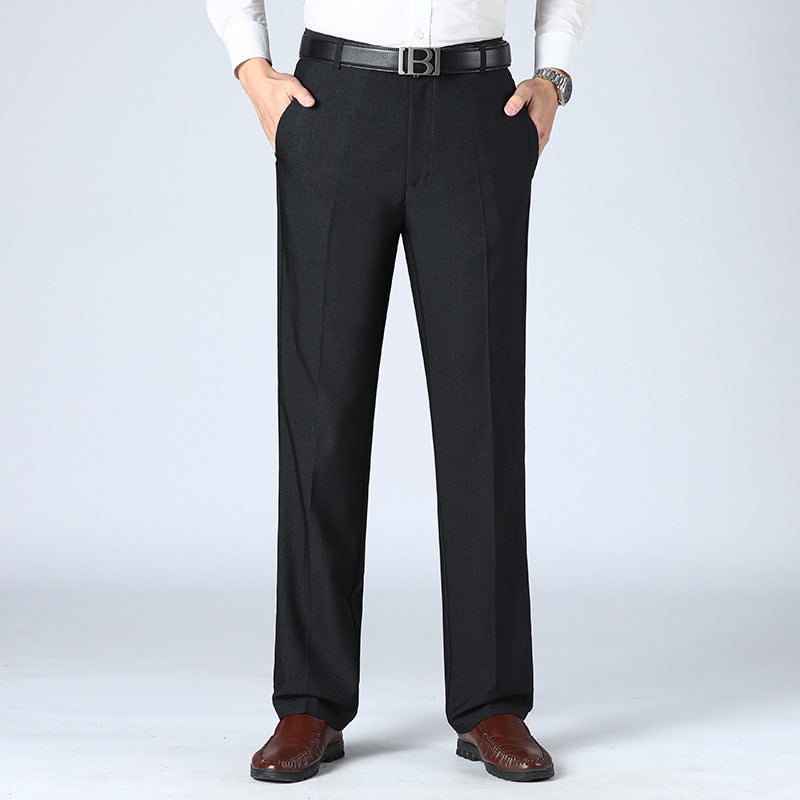 Men's Straight-leg Pants Loose High Waist Suit Pants
