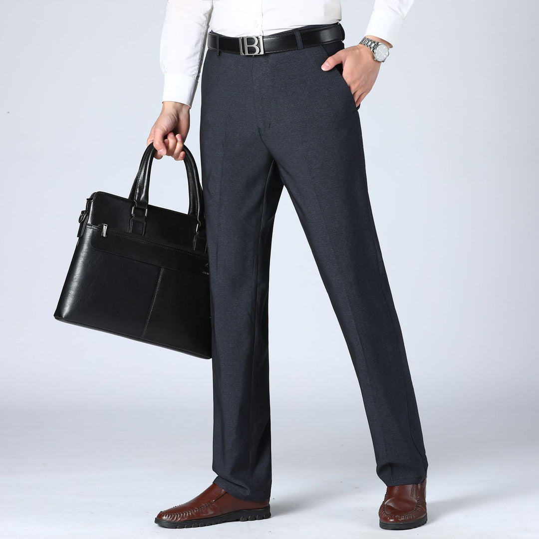 Men's Straight-leg Pants Loose High Waist Suit Pants