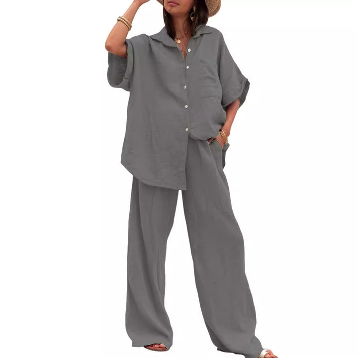 Liza Cotton And Linen Chiffon Suit Short Sleeve Women's Clothing