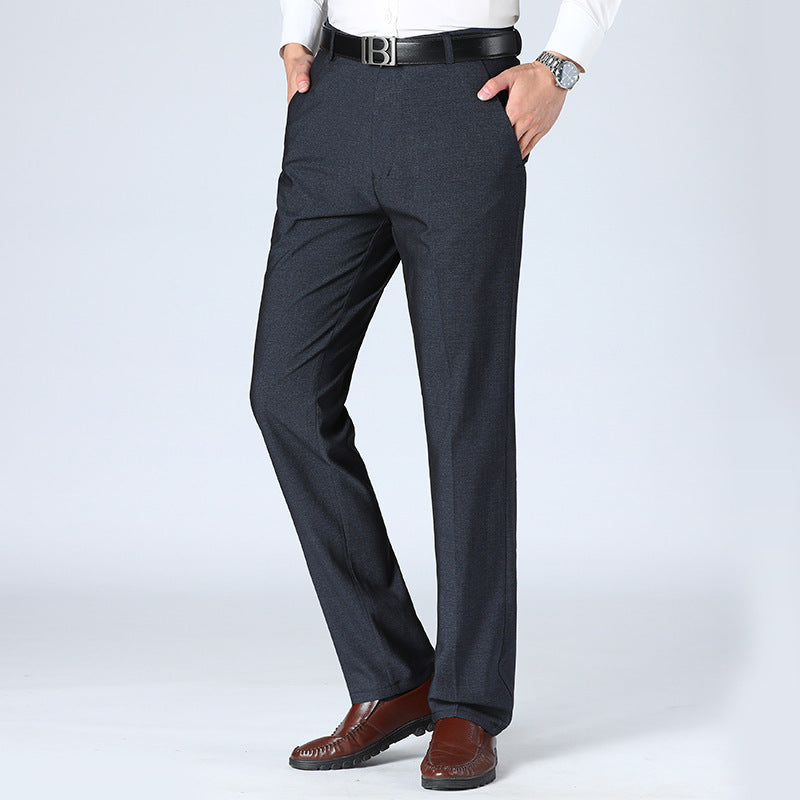 Men's Straight-leg Pants Loose High Waist Suit Pants