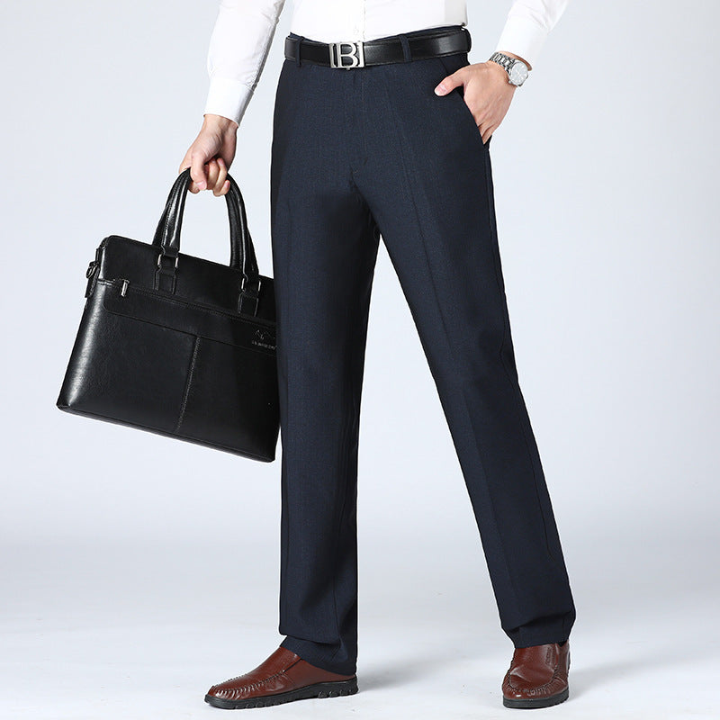 Men's Straight-leg Pants Loose High Waist Suit Pants