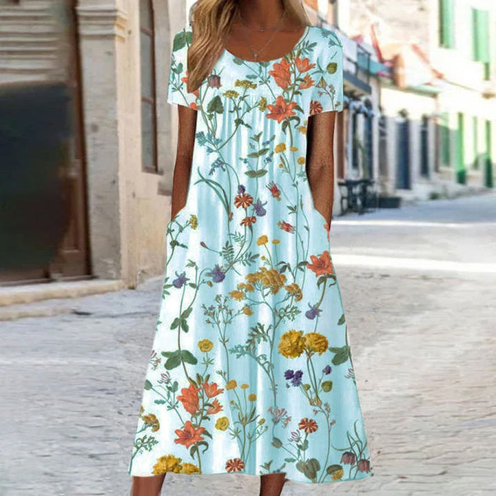 Laura | Boho Floral Dress with Tummy Control Effect
