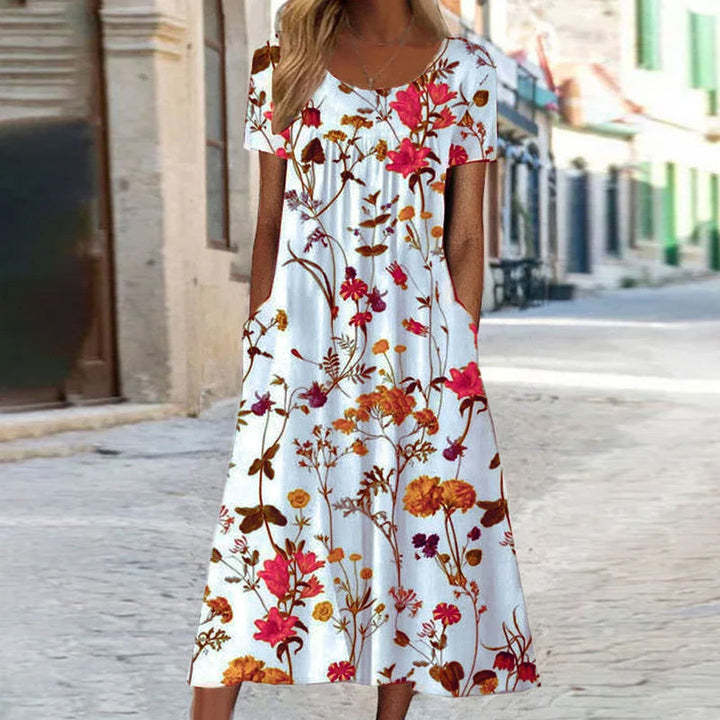 Laura | Boho Floral Dress with Tummy Control Effect