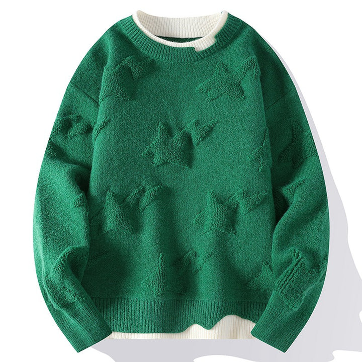 Autumn And Winter Round Neck Sweater Knitwear Men's Clothing Plus Size