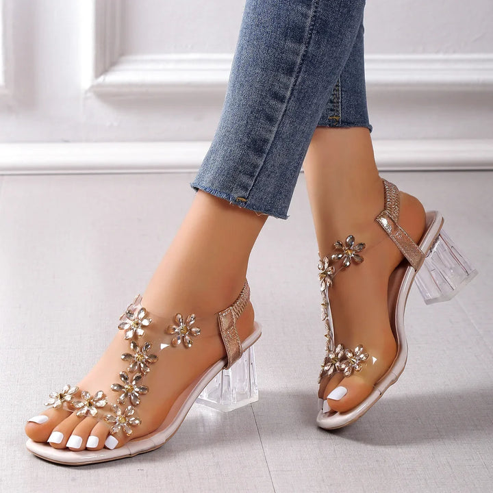 Back Strap Chunky Heel Sandals