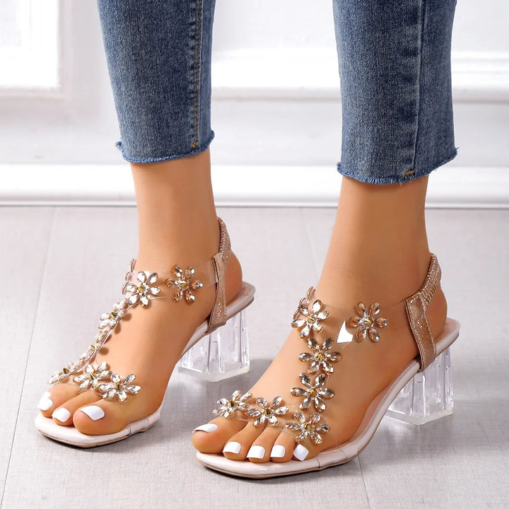 Back Strap Chunky Heel Sandals