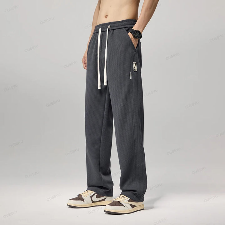 Summer Waffle Pattern Casual Pants for Men