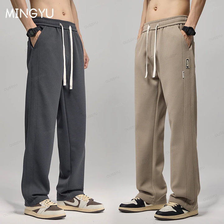 Summer Waffle Pattern Casual Pants for Men