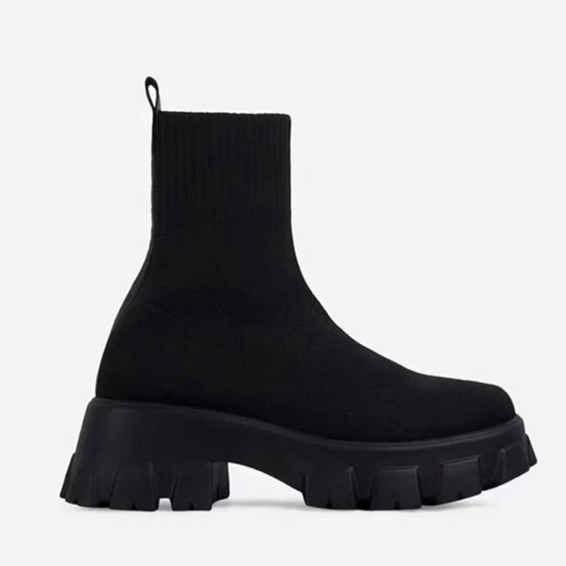 Women Casual Sneaker With Heels Sock