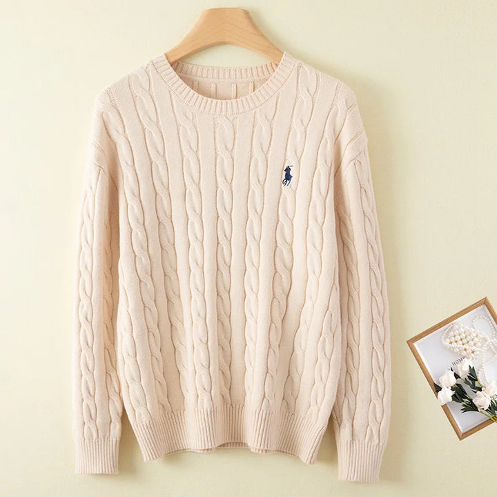 Trendy couple's O-neck sweater winter fashion