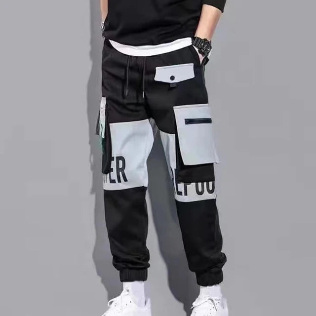 Men Drawstring Casual Pants Trousers