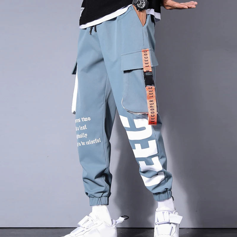 Men Drawstring Casual Pants Trousers