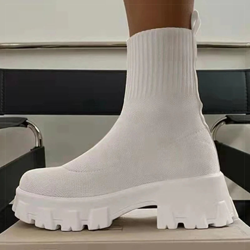 Women Casual Sneaker With Heels Sock