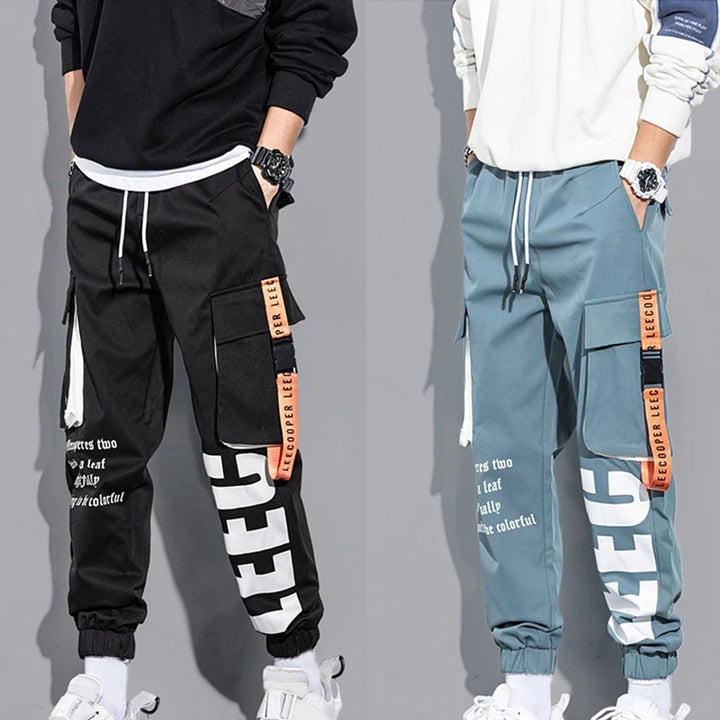 Men Drawstring Casual Pants Trousers