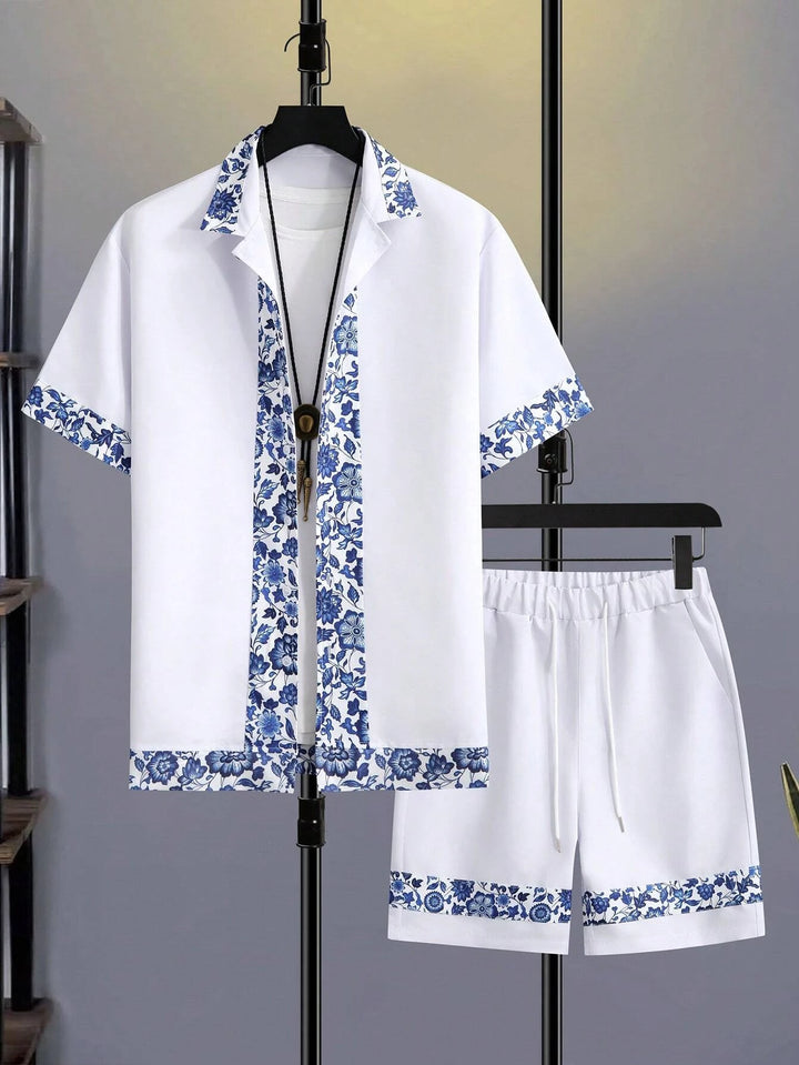 Men Short Sleeve Shirt Set