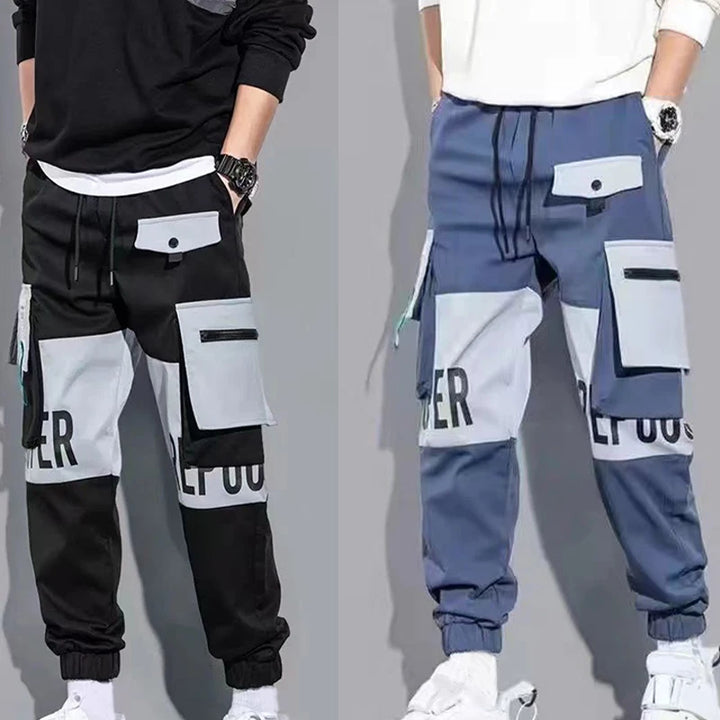 Men Drawstring Casual Pants Trousers