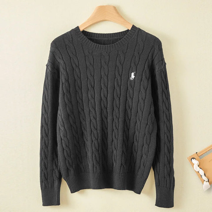 Trendy couple's O-neck sweater winter fashion