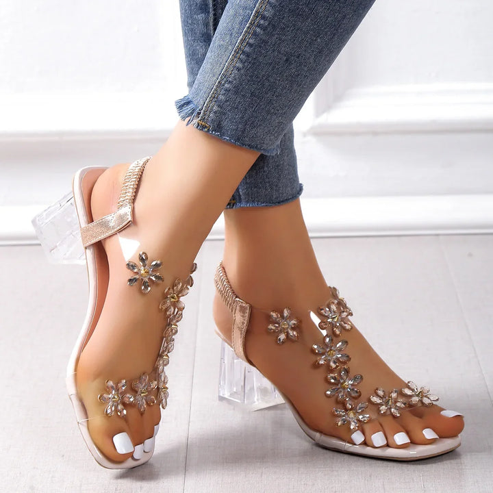 Back Strap Chunky Heel Sandals