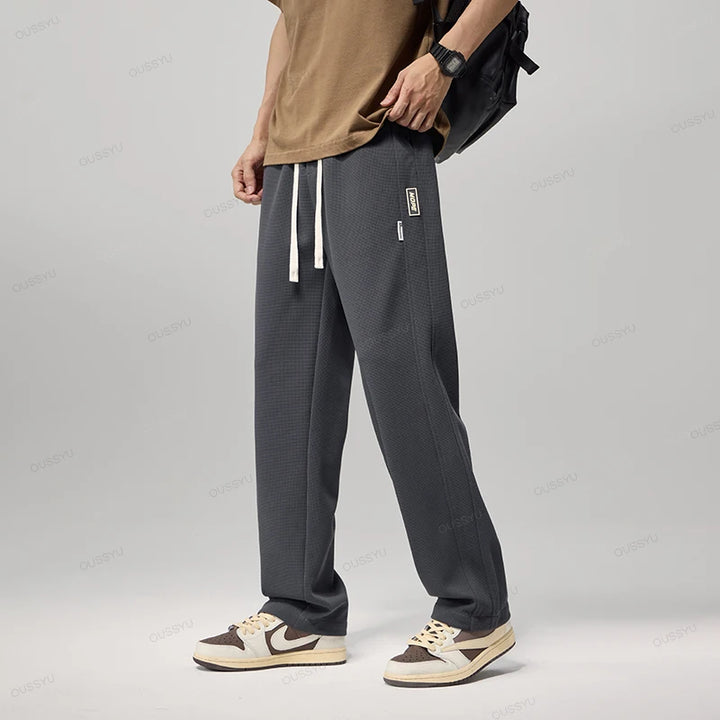 Summer Waffle Pattern Casual Pants for Men