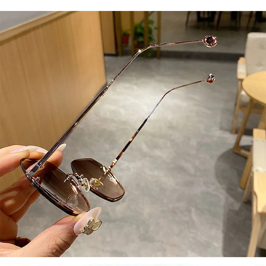 Brand Design 2025 Fashion New Polygonal Metal Sunglasses Retro Ladies Glasses Classic Trend Luxury Driving Travel Eyewear