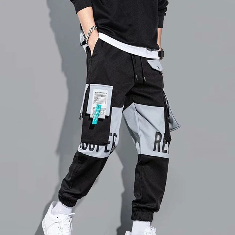 Men Drawstring Casual Pants Trousers