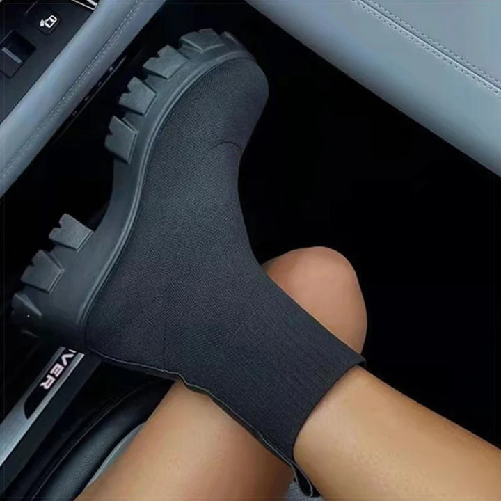 Women Casual Sneaker With Heels Sock