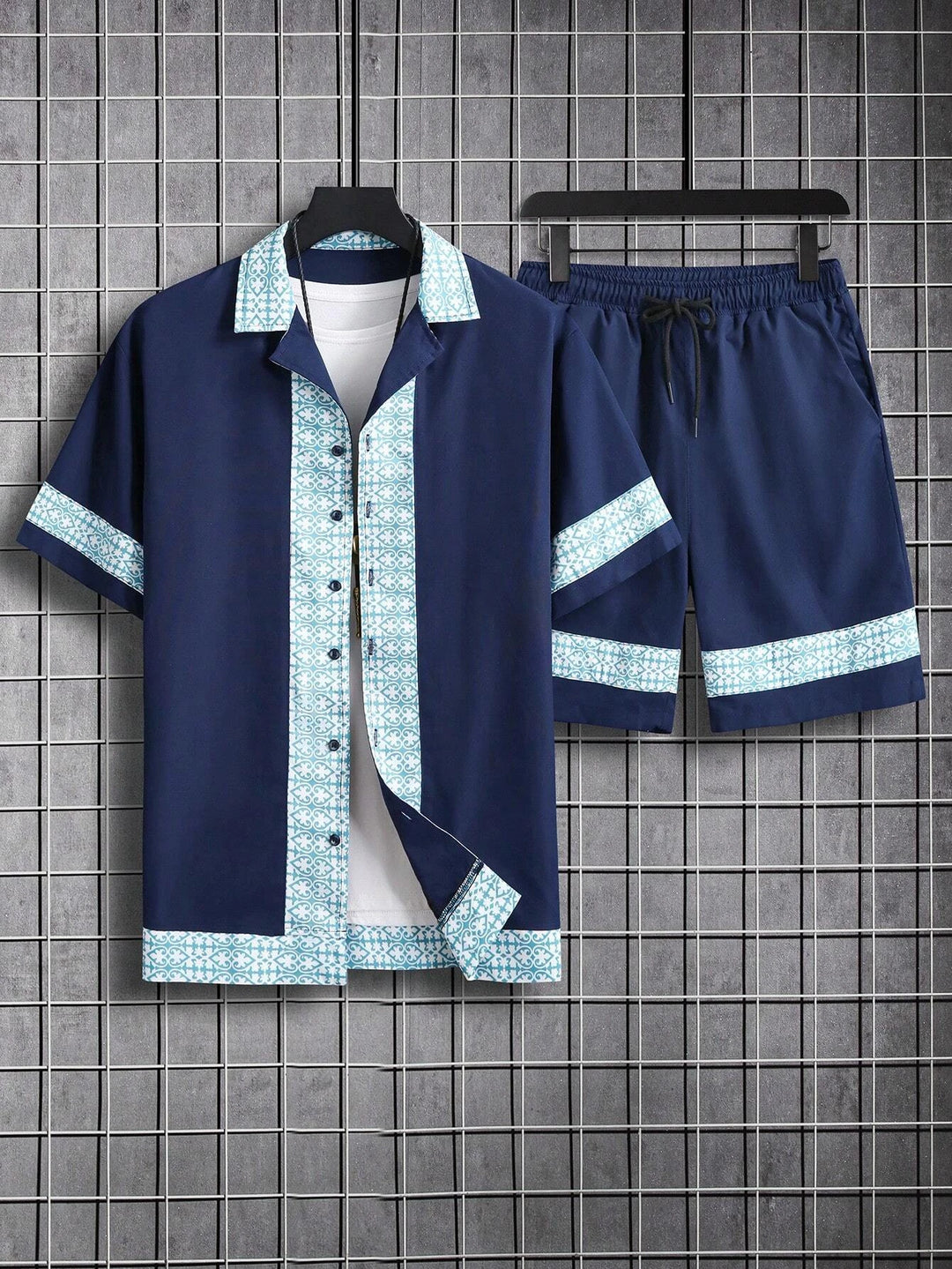 Men Short Sleeve Shirt Set