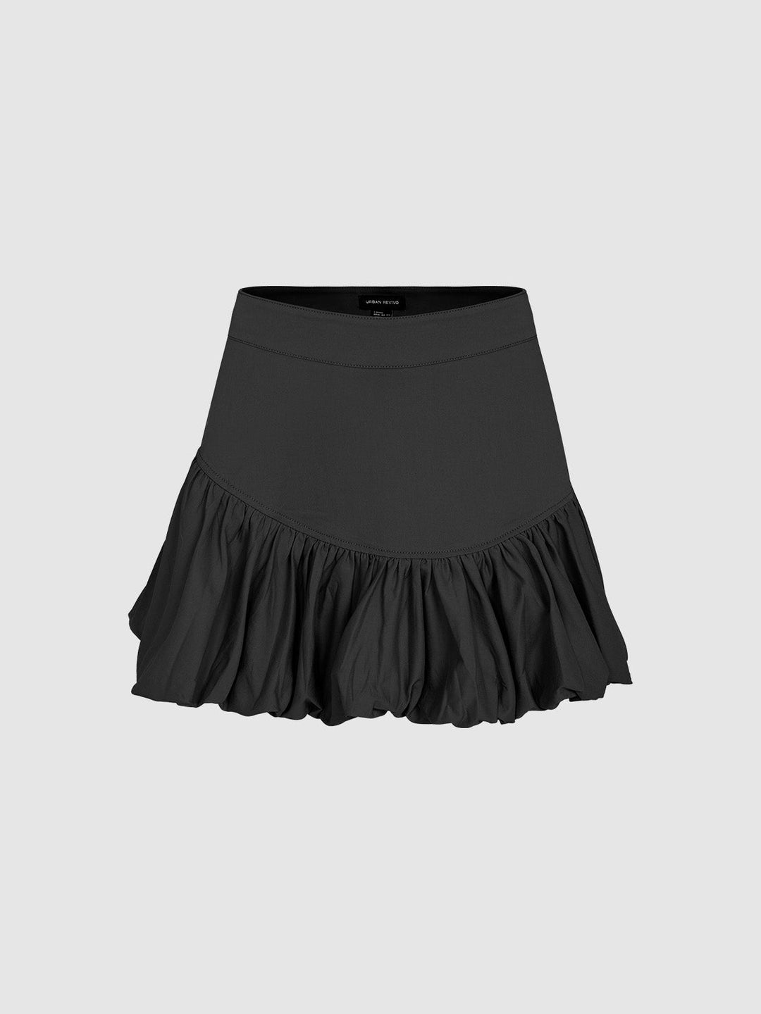 Elastic Waist Mini A-Line Skirt