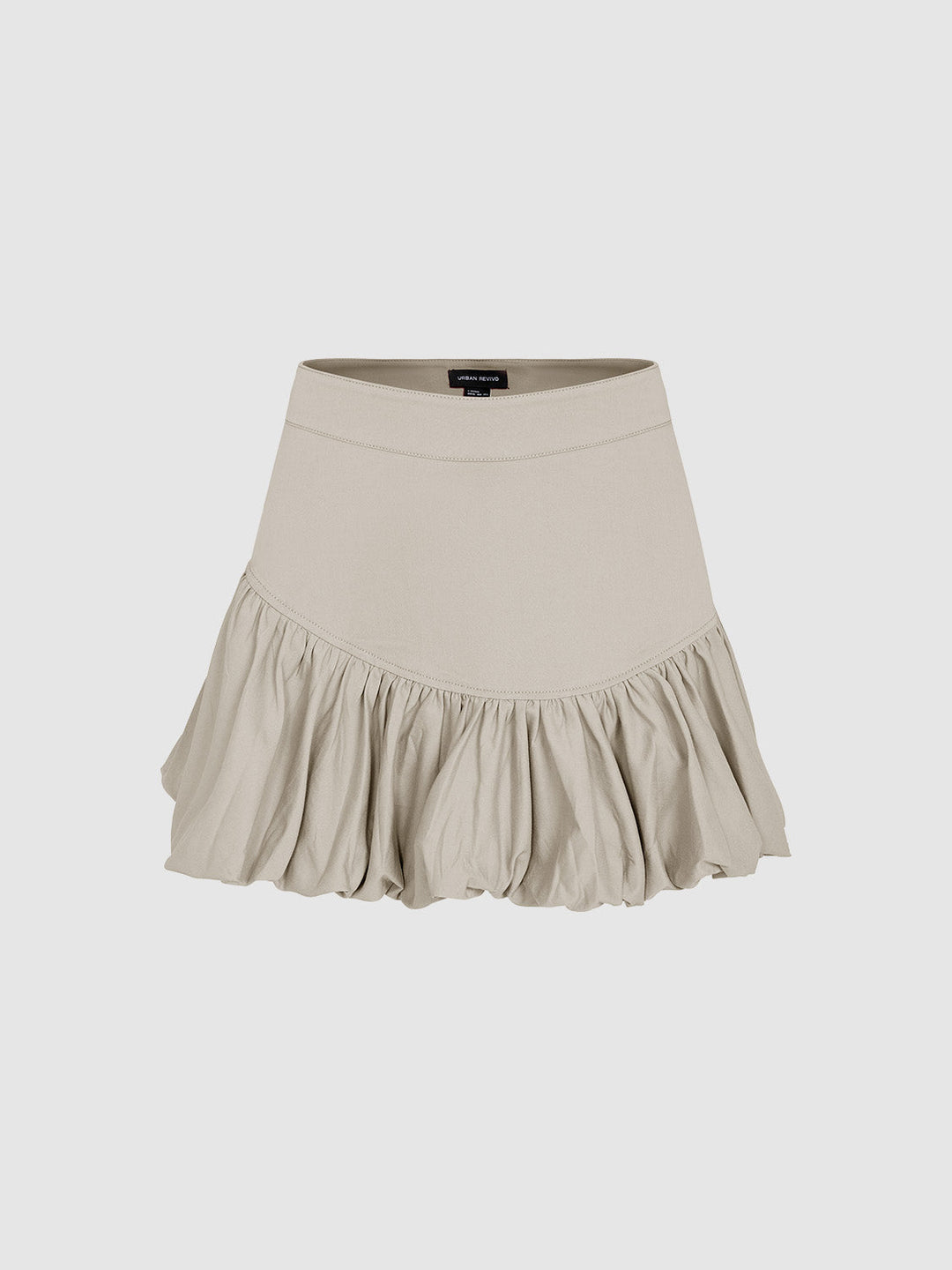 Elastic Waist Mini A-Line Skirt