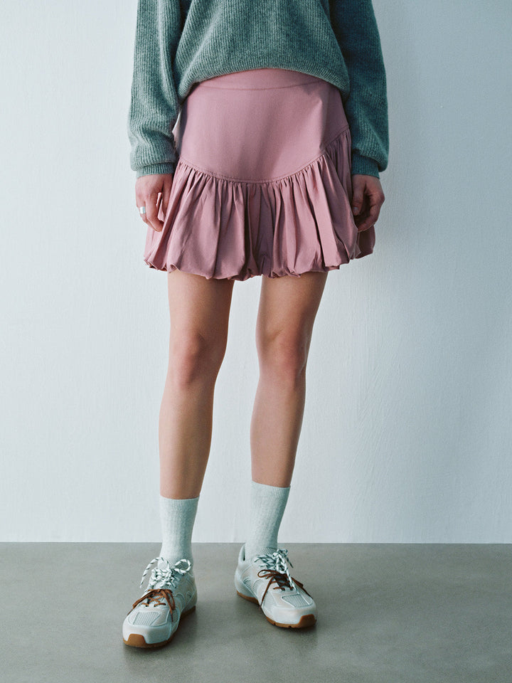 Elastic Waist Mini A-Line Skirt