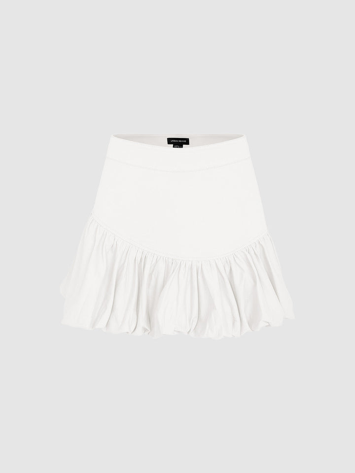 Elastic Waist Mini A-Line Skirt