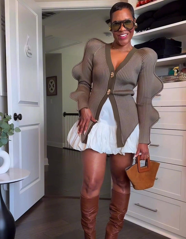 Elastic Waist Mini A-Line Skirt