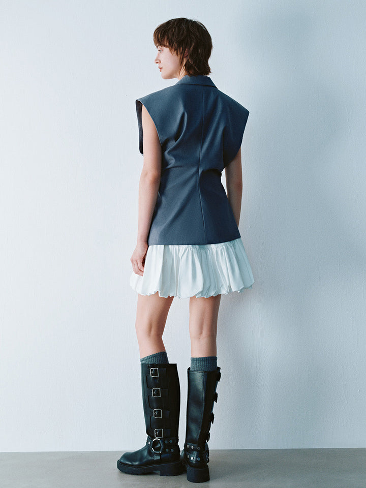 Elastic Waist Mini A-Line Skirt