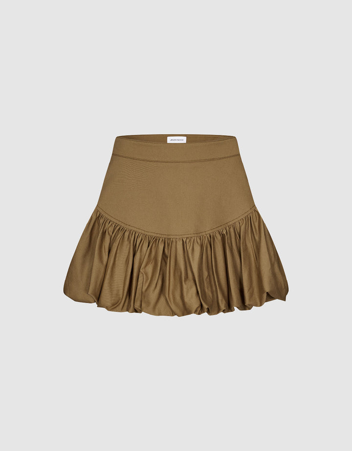 Elastic Waist Mini A-Line Skirt