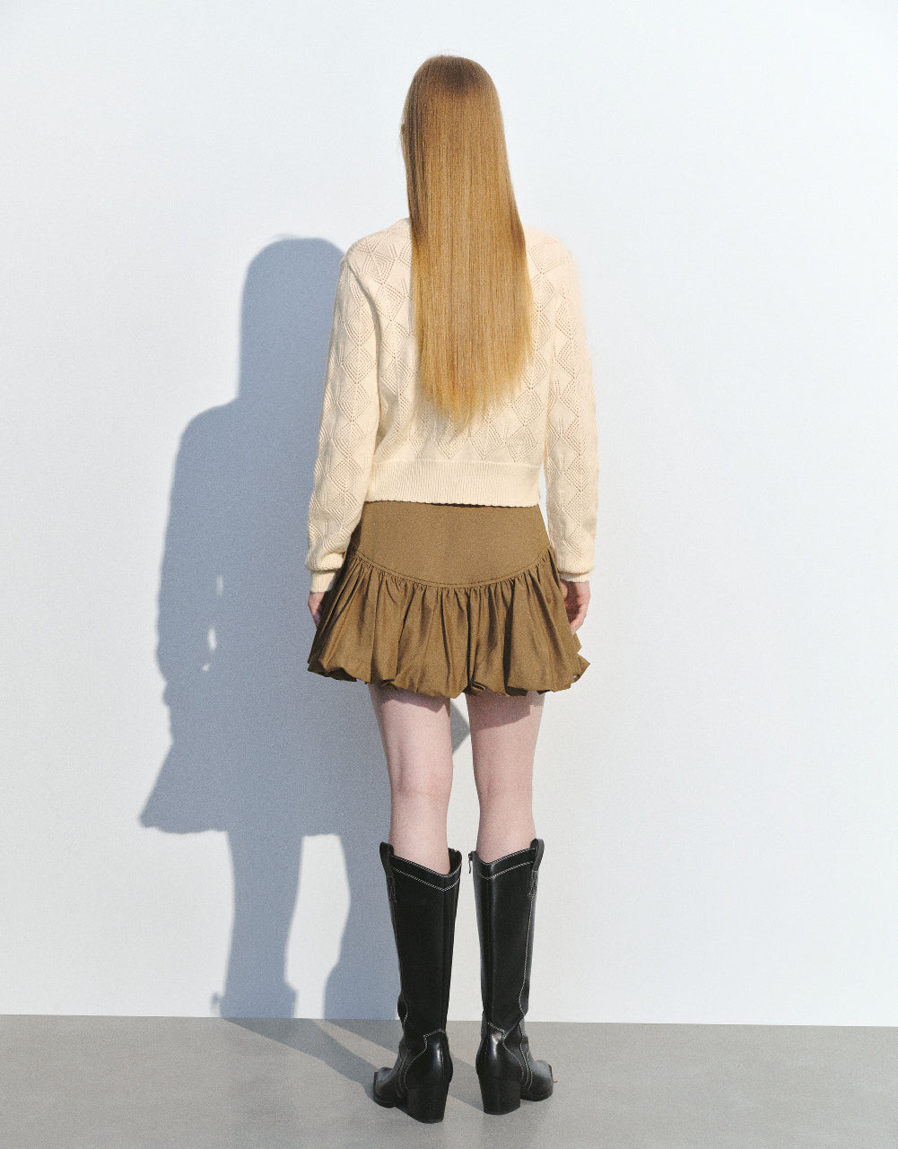 Elastic Waist Mini A-Line Skirt