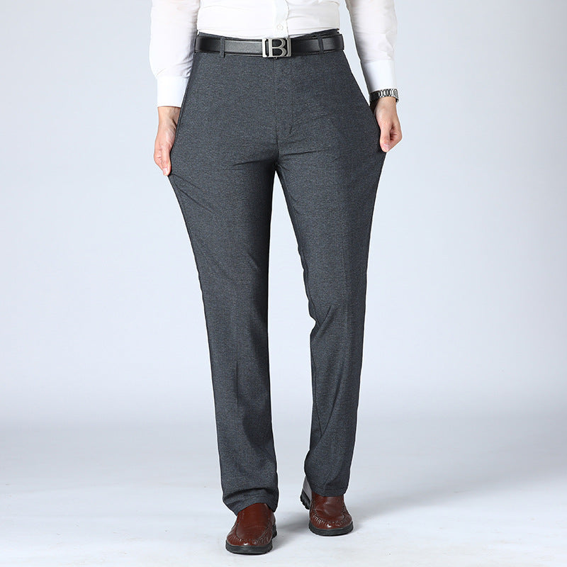 Men's Straight-leg Pants Loose High Waist Suit Pants