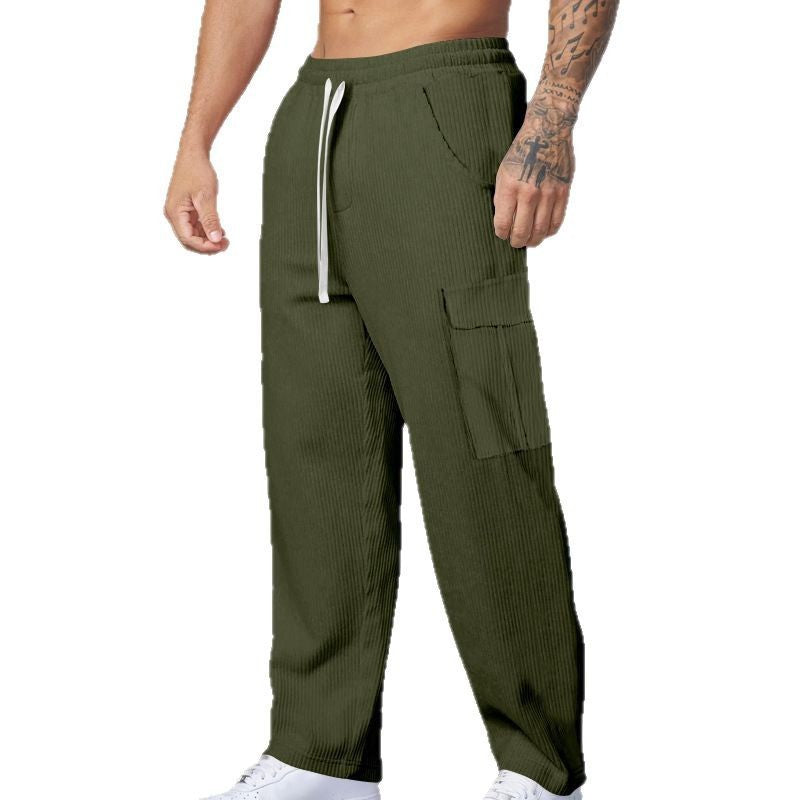 Autumn Retro Leisure Cargo Men's Versatile Loose-fitting Wide-leg Trousers