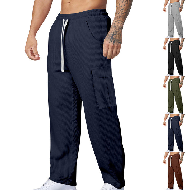 Autumn Retro Leisure Cargo Men's Versatile Loose-fitting Wide-leg Trousers