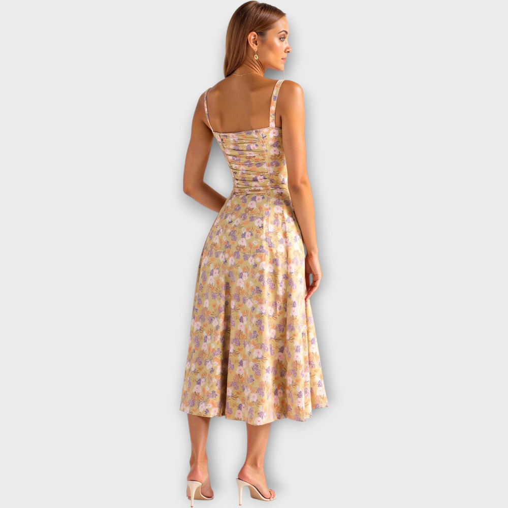 Elegant Bustier Design Midi Dress with Corset - Timeless & Chic Women's Fashion