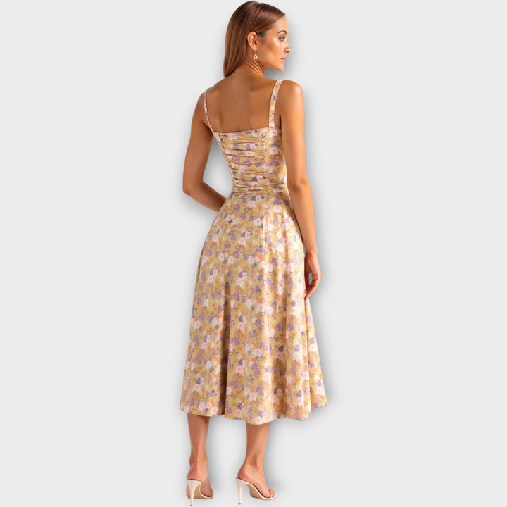 Elegant Bustier Design Midi Dress with Corset - Timeless & Chic Women's Fashion