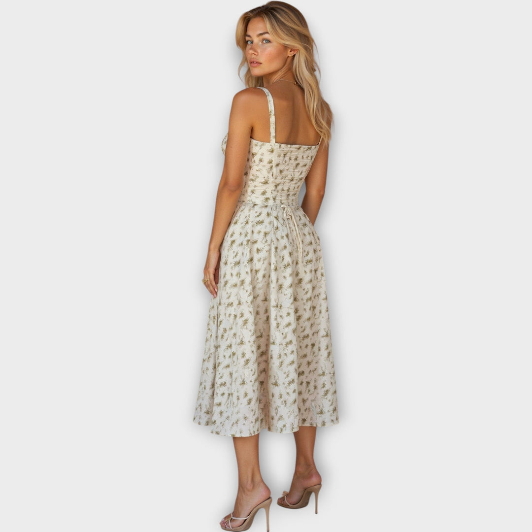 Elegant Bustier Design Midi Dress with Corset - Timeless & Chic Women's Fashion